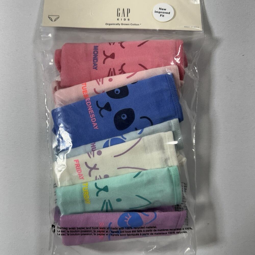 GAP Kids Girls Bikini Underwear 7 Pack Size M 8 Organic Cotton New Sealed NWT